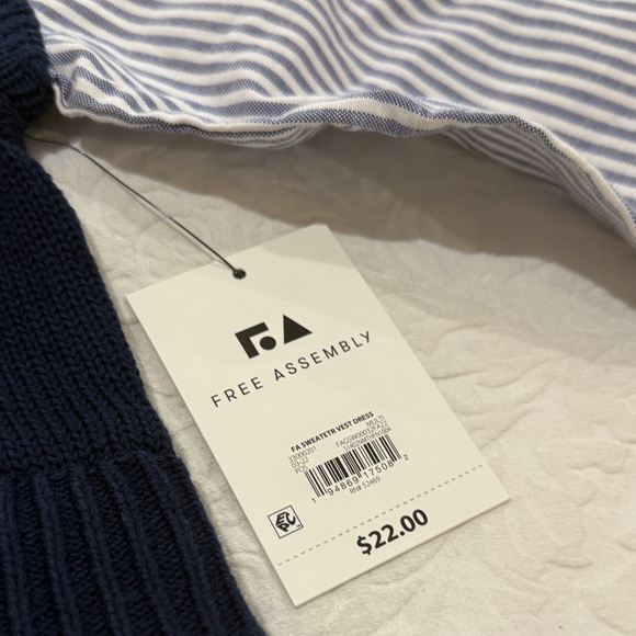 Free Assembly Navy and White Striped Kids Dress - Picture 3 of 5